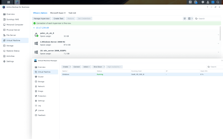 还原至 Synology Virtual Machine Manager