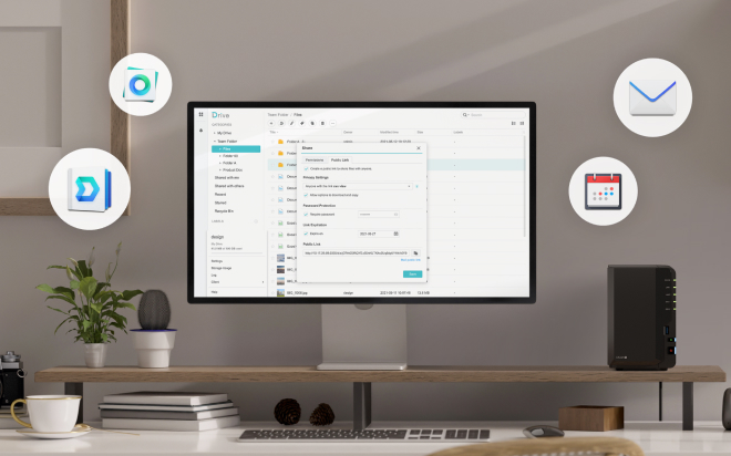 显示 Synology Drive、Office、MailPlus 和 Calendar 图标的图像